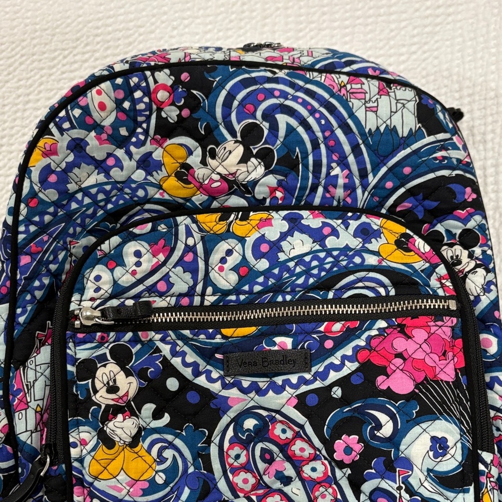Vera Bradley Disney Paisley Mickey Mouse Backpack - Black and Pink - Picture 2 of 9